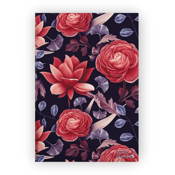 Heti Tervező B5 design 2025 Red Blossoms