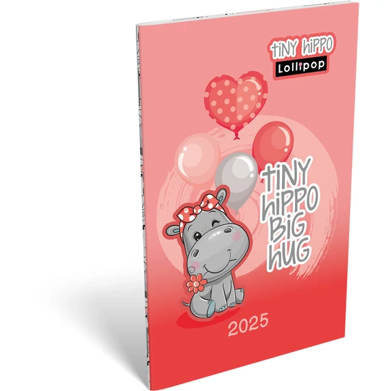A6 tűzött zsebnaptár 2025 Lollipop Tiny Hippo