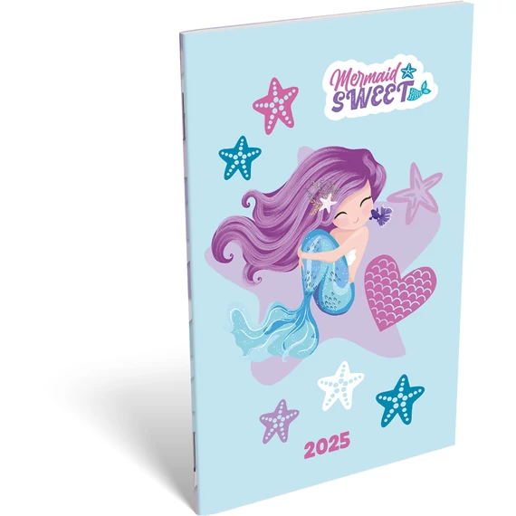 A6 tűzött zsebnaptár 2025 Mermaid, Sweet