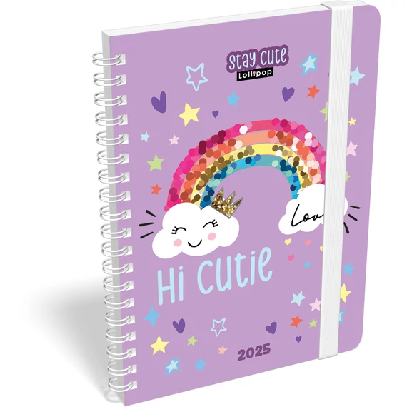 Heti tervező B6 Spirál 2025 Lollipop Stay Cute