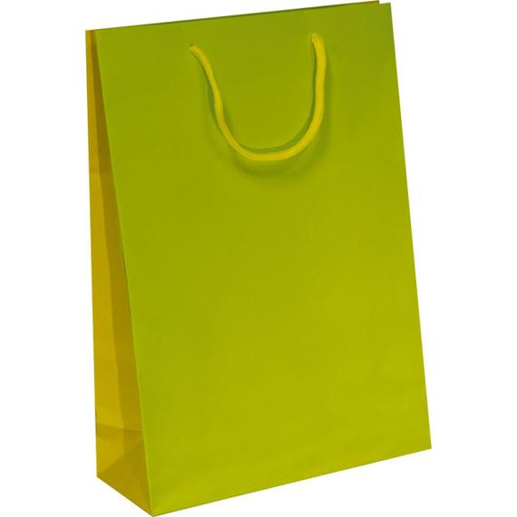 Dísztasak 063 NB - NEW BICOLOURS - SHOPPERS LUXURY 24CM X 35CM - Green-Yellow
