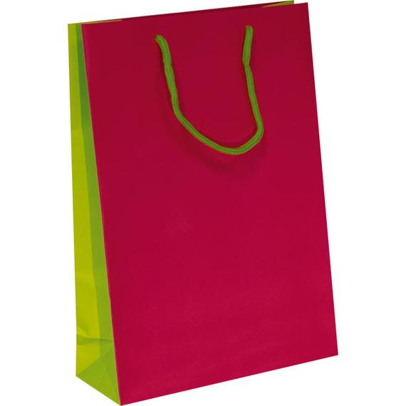 Dísztasak 063 NB - NEW BICOLOURS - SHOPPERS LUXURY 24CM X 35CM - Pink-Green