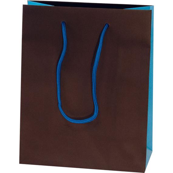 Dísztasak 063 NB - NEW BICOLOURS - SHOPPERS LUXURY 24CM X 35CM - Brown-Blue