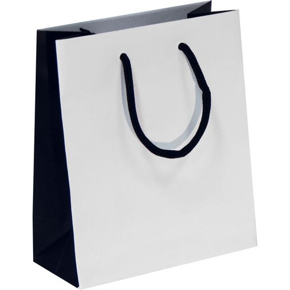 Dísztasak 063 NB - NEW BICOLOURS - SHOPPERS LUXURY 16CM X 19CM - White-Black
