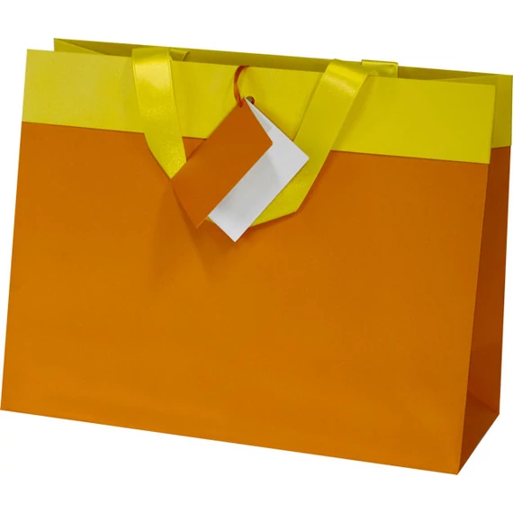 Dísztasak 063 NR - BICOLOURS - SHOPPERS LUXURY RISVOLTO 32CM X 25CM - Orange