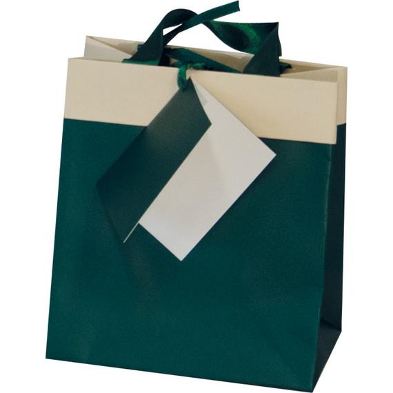Dísztasak 063 NR - BICOLOURS - SHOPPERS LUXURY RISVOLTO 12CM X 13,5CM - Dark Green
