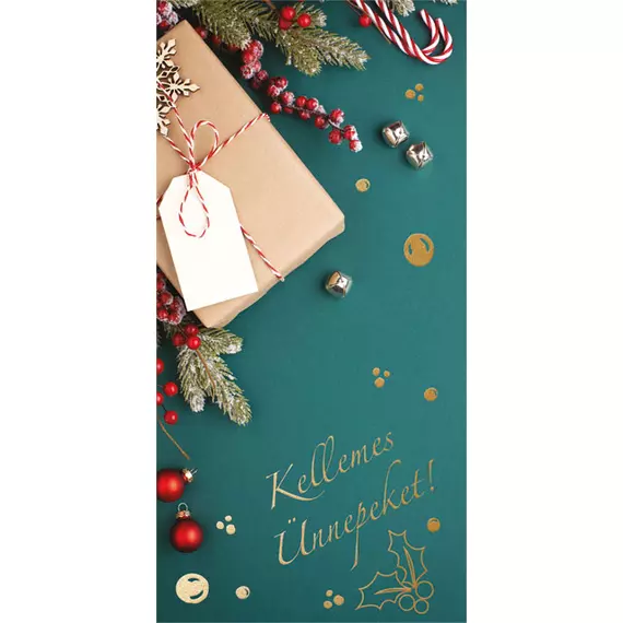 Karácsonyi zsebes képeslap LA4 borítékos ZSAK21
