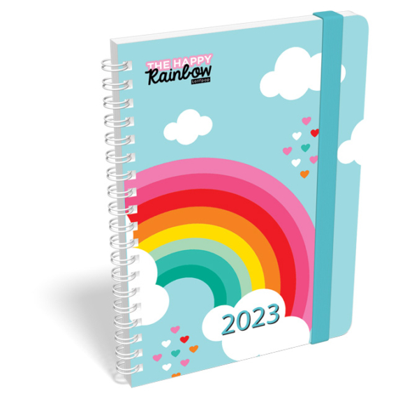 Heti tervező B6 spirál 2023 Lollipop Happy Rainbow