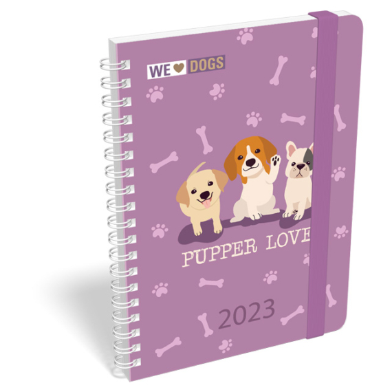 Heti tervező B6 spirál 2023 We Love Dogs Pup