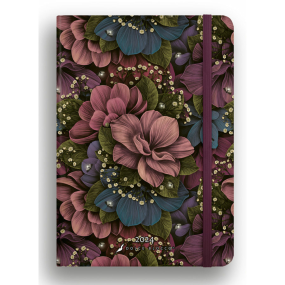 Dolce Blocco Secret Diary B6 2024 Midnight Flowers