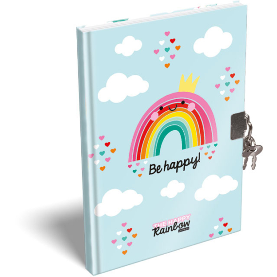 Emlékkönyv keményfedeles A/5, Lollipop, Happy Rainbow