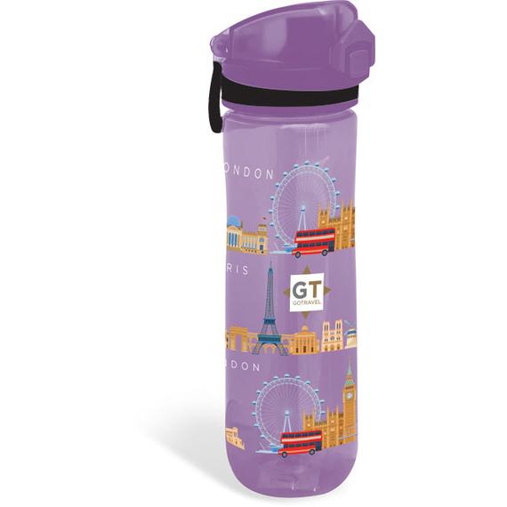 Kulacs 600ml, Go Travel, Black Map