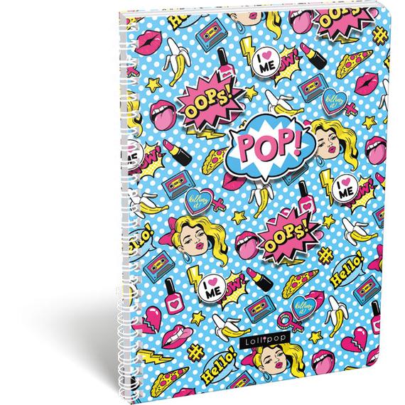 Füzet, spirál A/4 vonalas FSC, Lollipop, POP