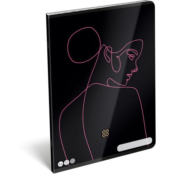 Füzet tűzött A/4 vonalas Cornell Pink Line FSC