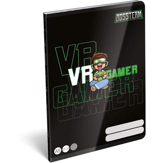 Füzet tűzött A/5 kockás BossTeam VR Gamer FSC